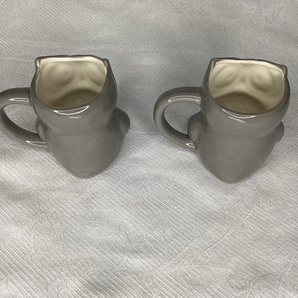 Twin Owls gray & white mugs - Picture 3 of 5